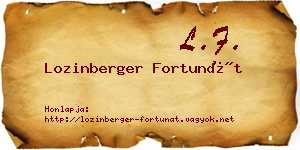 Lozinberger Fortunát névjegykártya